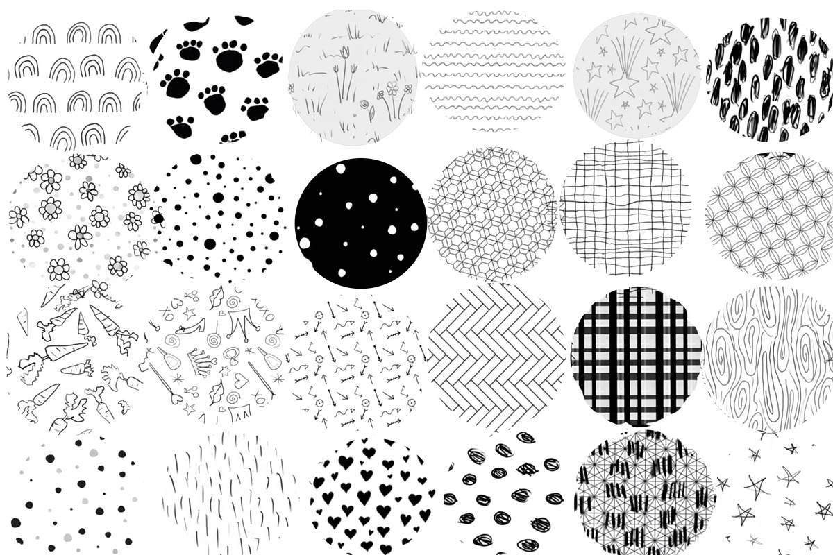Hand Drawn Pattern Digital Brush Set, a Brush Add-On by Willow & Wheat (Photo 3 of 4)
