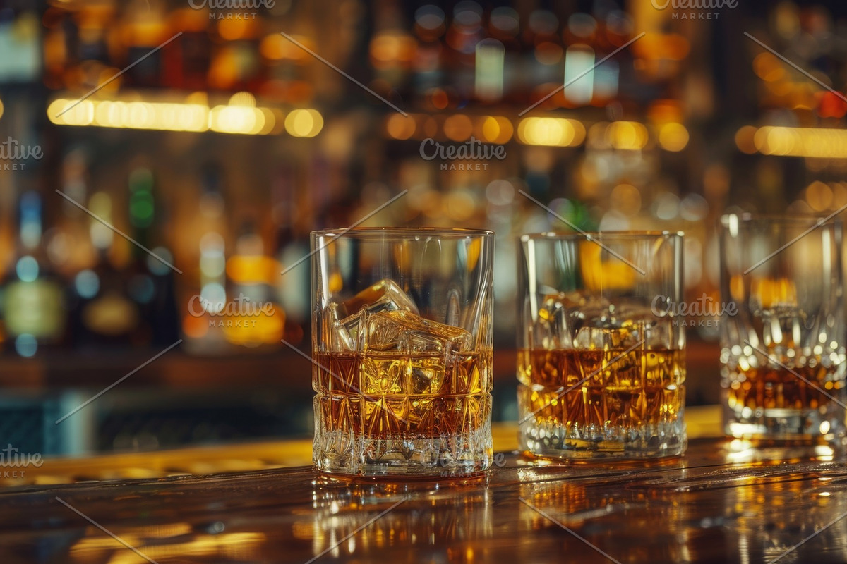 87 whiskey glasses, a Food & Drink Photo by Handmadefont (Photo 57 of 87)