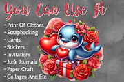 Valentine Cute Dolphin Clipart, a Seasonal Illustration by Craft Nest (Thumbnail 5 of 5)