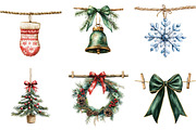 Christmas Clothesline Clipart PNG, a Seasonal Illustration by Designking (Thumbnail 5 of 5)
