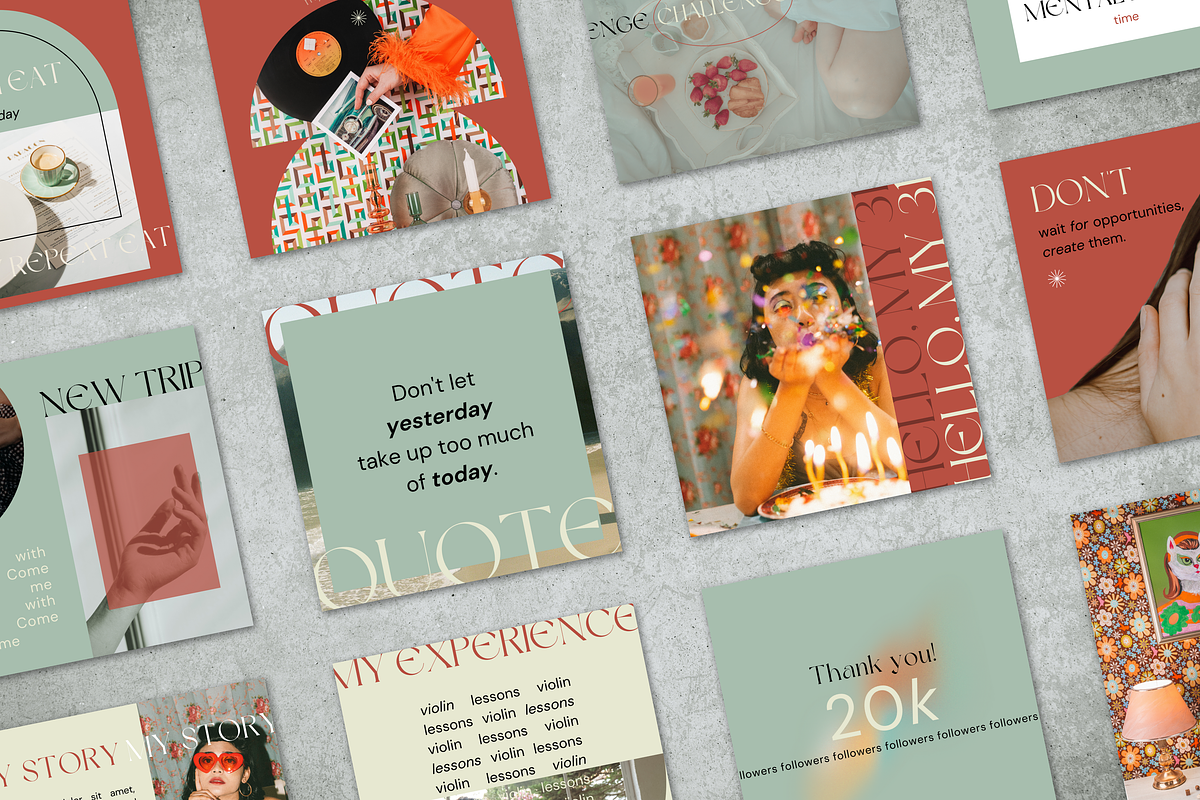 Teal&Red Instagram Templates Pack, a Social Media Template by Social Media Designer (Photo 5 of 6)