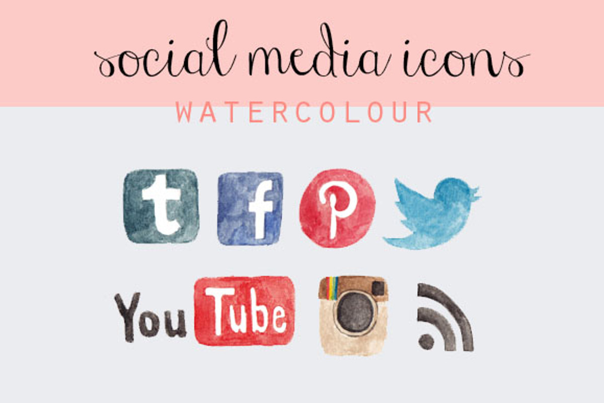 Watercolour Social Media Icons