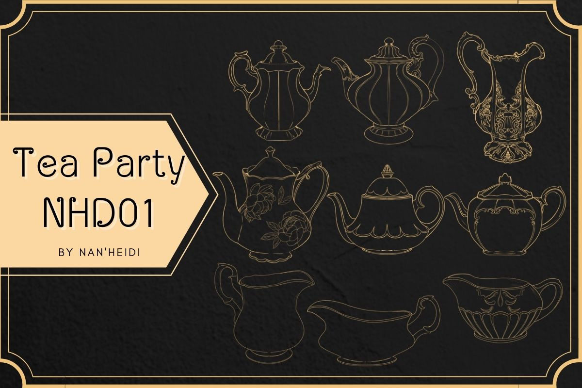 50 Tea Party Procreate brushes, a Brush Add-On by Nan'Heidi (Photo 4 of 4)