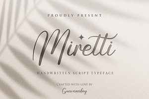 Miretti - Aesthetic Handwritten Font, a Script Font by Guavanaboy