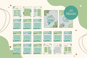 20 Planner Canva Template Set