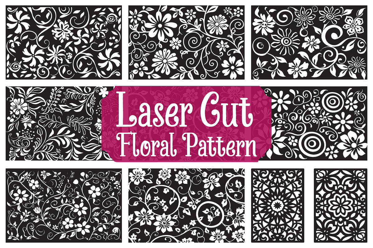 Detailed Floral Laser Cut Set, an Illustration by yasushie