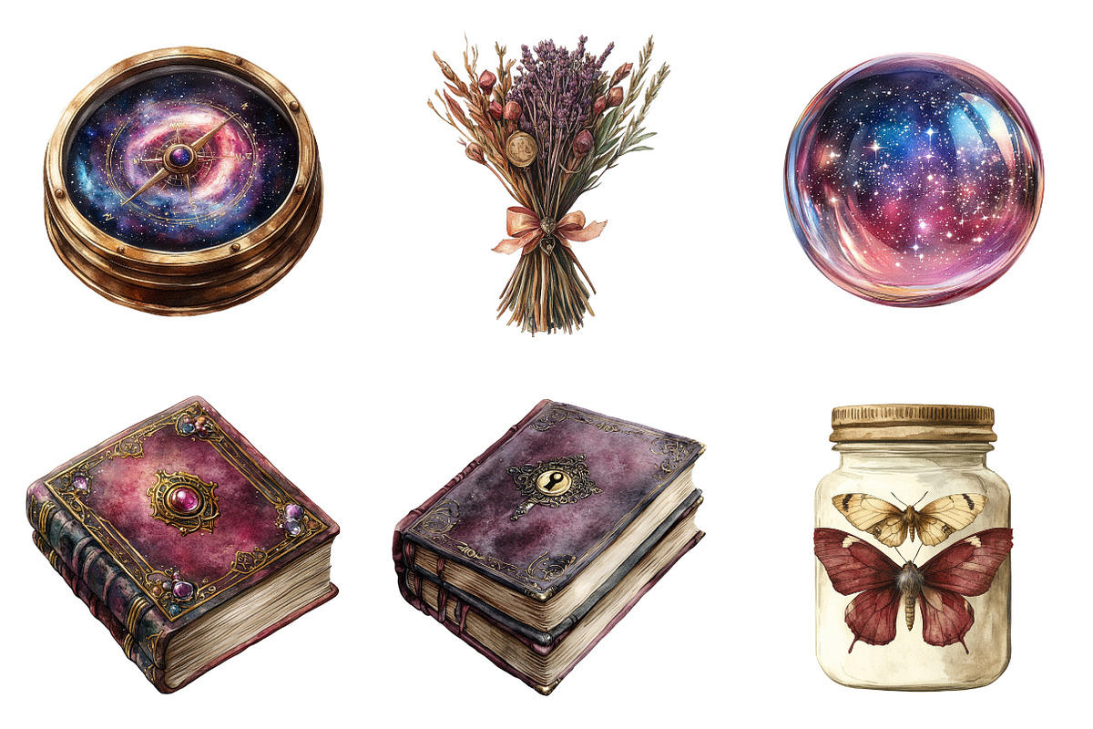 Elegant Spooky Watercolor Set PNG, an Illustration by SinaCreation (Photo 3 of 7)