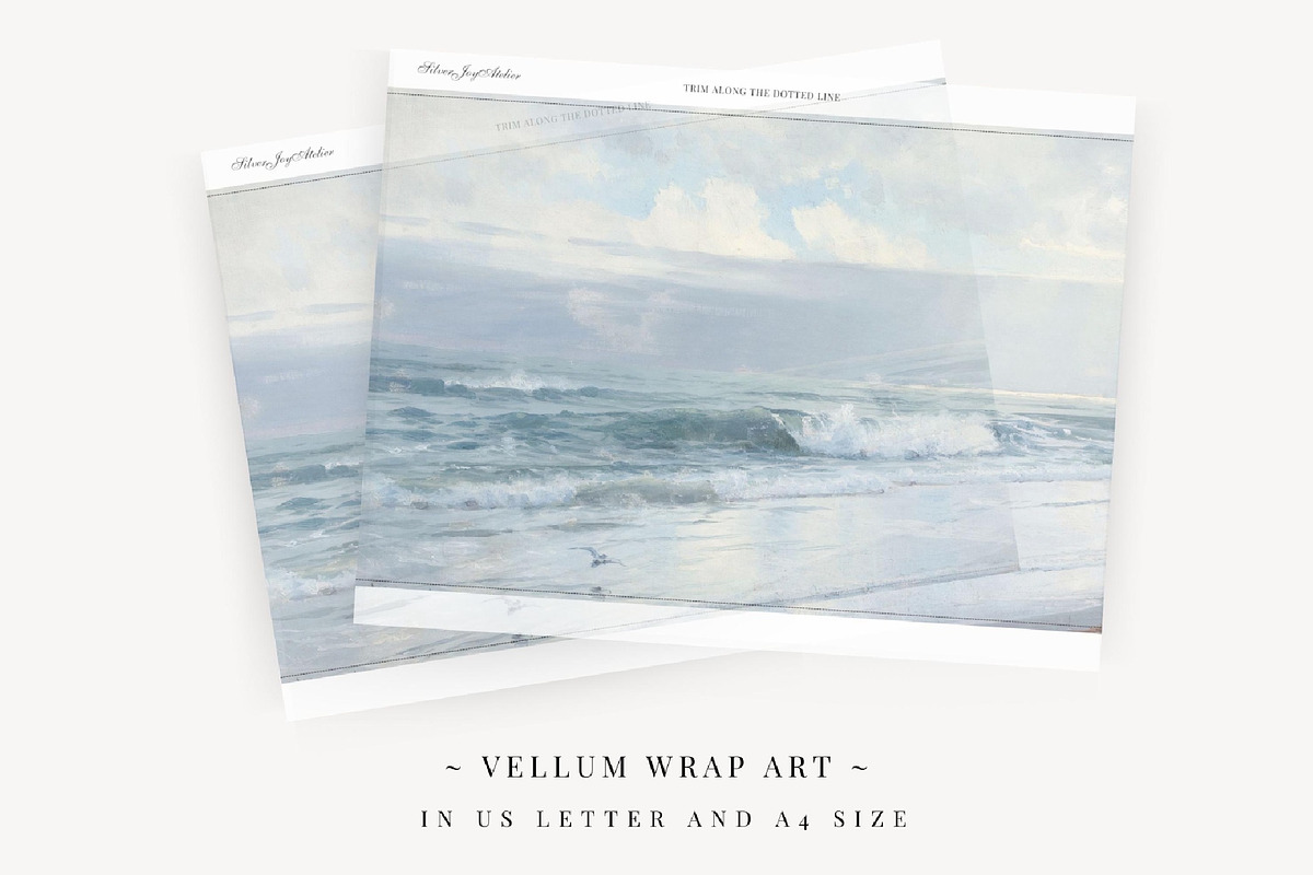 Seashore Printable Vellum Wrap, a Stationery Template by SilverJoyAtelier (Photo 2 of 3)