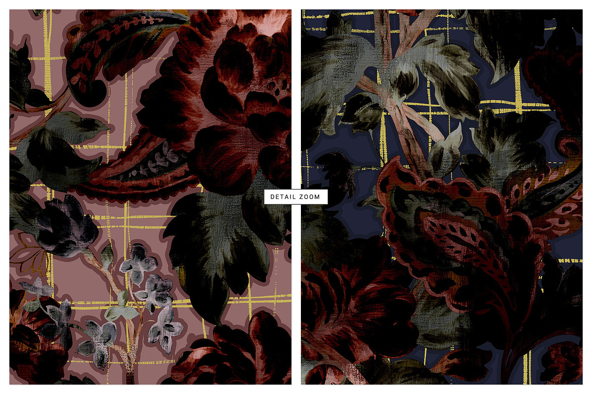 Velvet Noir Floral prints & elements, a Pattern Graphic by Pink Linen (Photo 3 of 14)