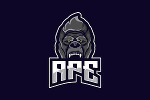 Gorilla Head Mascot Sport Logo