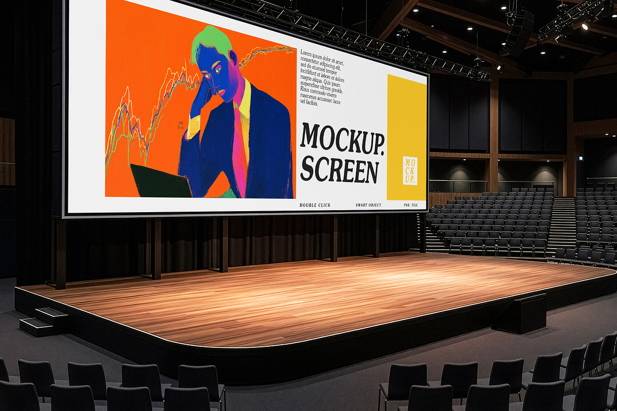Conference Event Stage Screen Mockup, an Advertising Mockup by smishura (Photo 9 of 10)