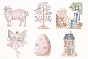 Whimsy Watercolor Soft Spring Easter, a Decorative Illustration by GiraffeCreative (Thumbnail 3 of 21)