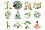 Watercolor Yoga Lover Clipart, an Illustration by Design Market (Thumbnail 2 of 4)