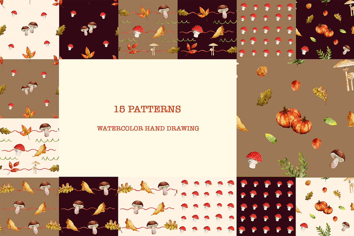 Autumn watercolor clipart set, a Seasonal Illustration by KlymchukArtworks (Photo 2 of 13)