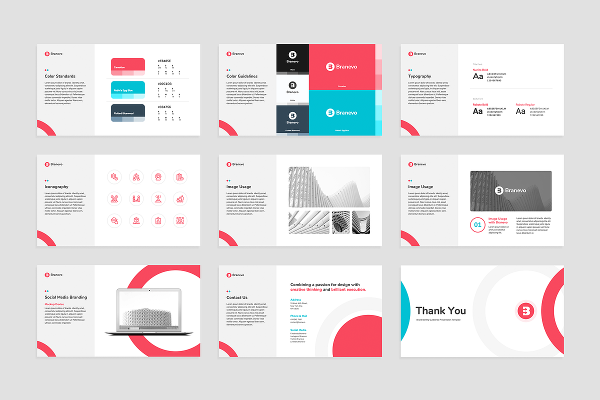 Brand Identity PowerPoint Template, a Presentation Template by Flat Icons