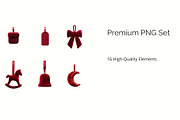 Velvet Christmas Ornaments, an Object Graphic by Vika_Softlife (Thumbnail 2 of 4)