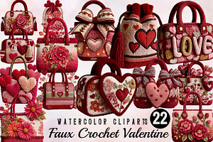 Faux Crochet Valentine Png Clipart, an Illustration by SVGArt