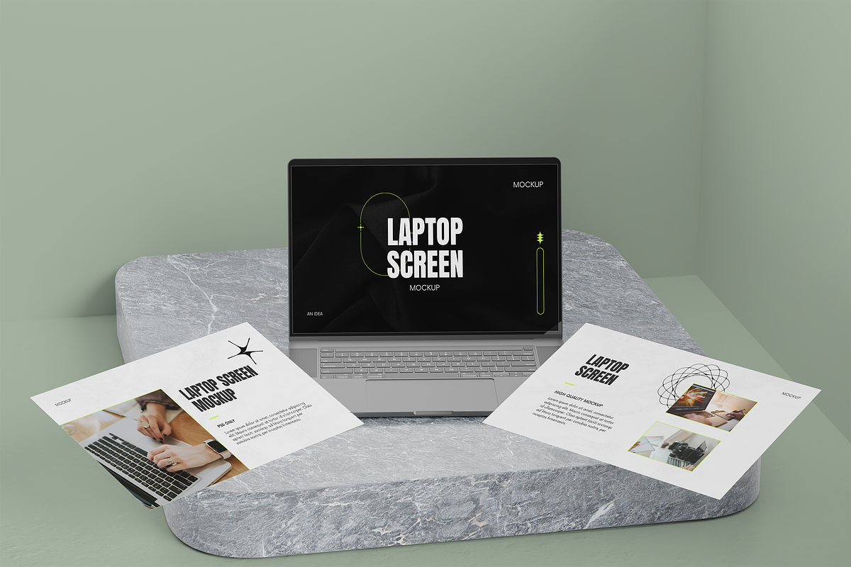 Laptop Screen Mockup, a Wearable Device Mockup by xavier_studio (Photo 2 of 5)
