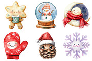Cute Christmas Watercolor Clipart, an Illustration by Daily.Designs (Thumbnail 5 of 5)