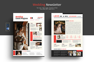 Wedding Newsletter Template, a Flyer Template by Template Shop