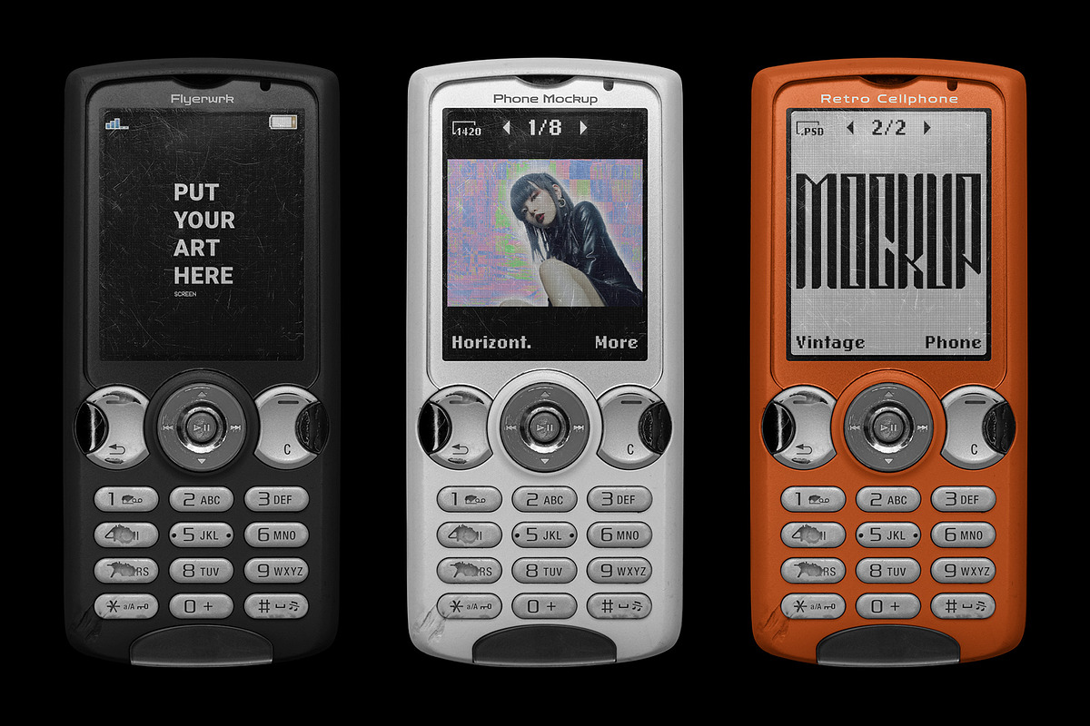Retro Mobile Device Mockup Bundle, a Device Mockup by FLYERWRK (Photo 7 of 11)