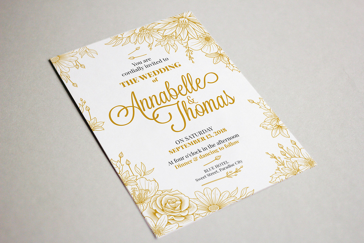Wedding Invitation Stationery Suite, an Invitation Template by Pingebat (Photo 6 of 10)