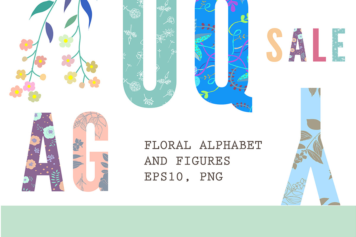 Floral alphabet & Figures