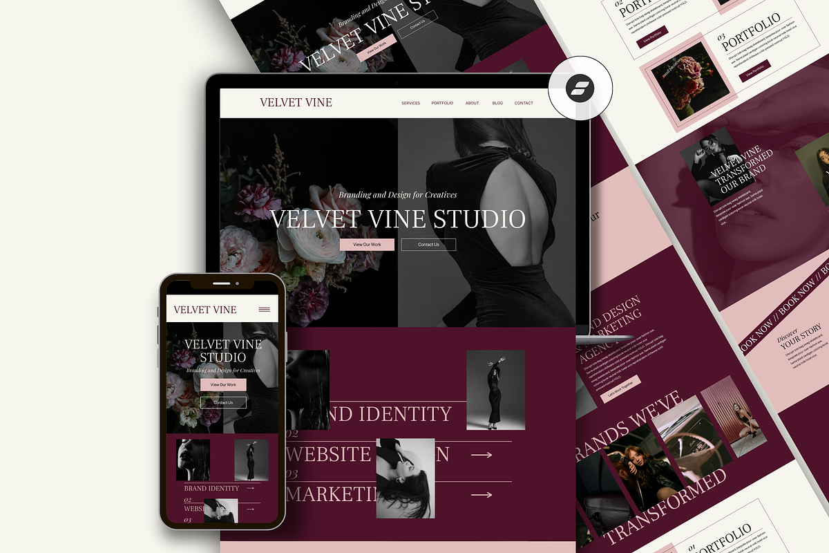 Dark Moody Agency Portfolio Website, a Squarespace Template by Warmsoulgallery (Photo 1 of 11)