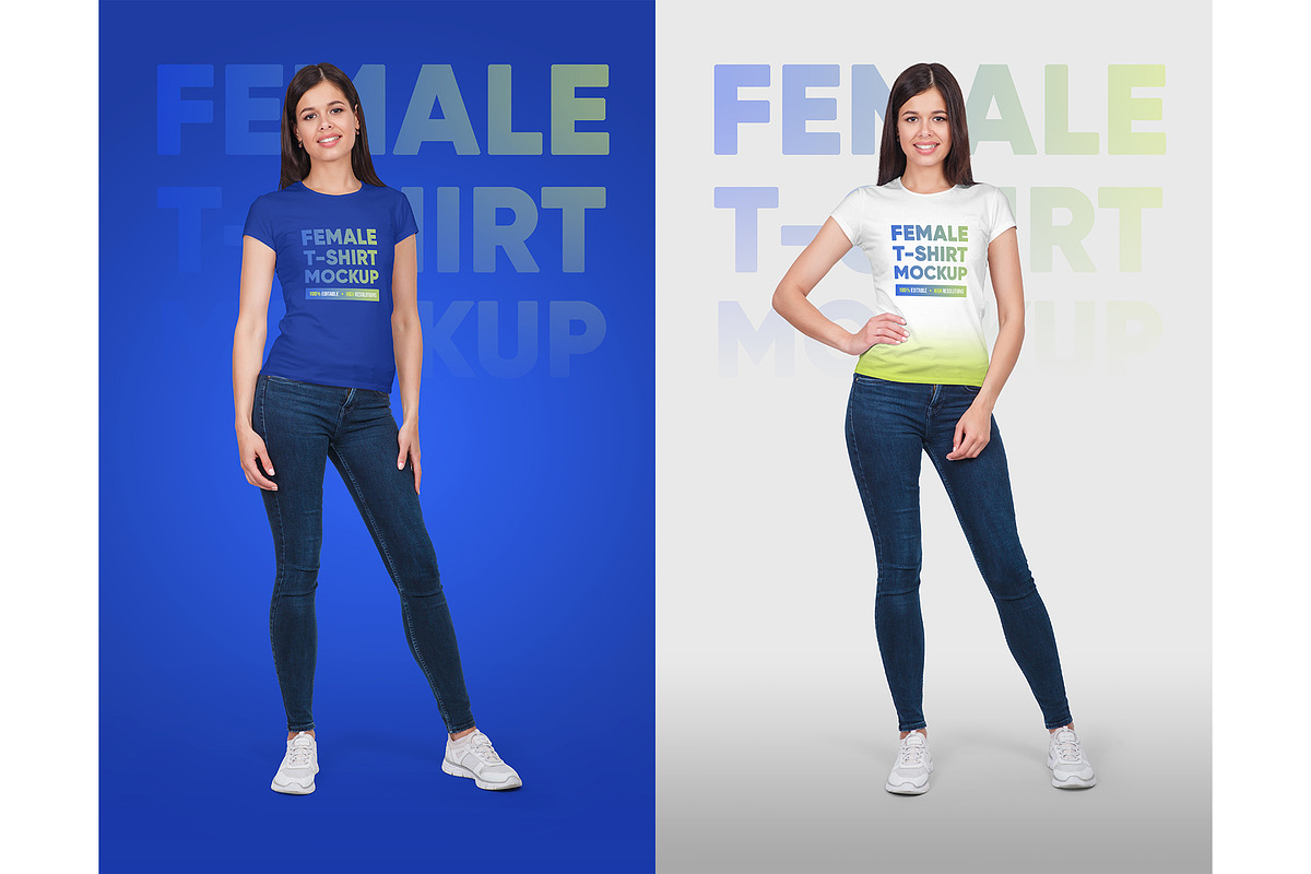 Female T-Shirt Mockups Vol 5 Part 1, a Shirt Mockup by Hi, Mock-Up! (Photo 5 of 10)