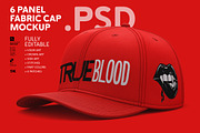 6-Panel Cap Mockup - Full Fabric PSD, a Hat Mockup by LESZ Design (Thumbnail 1 of 12)