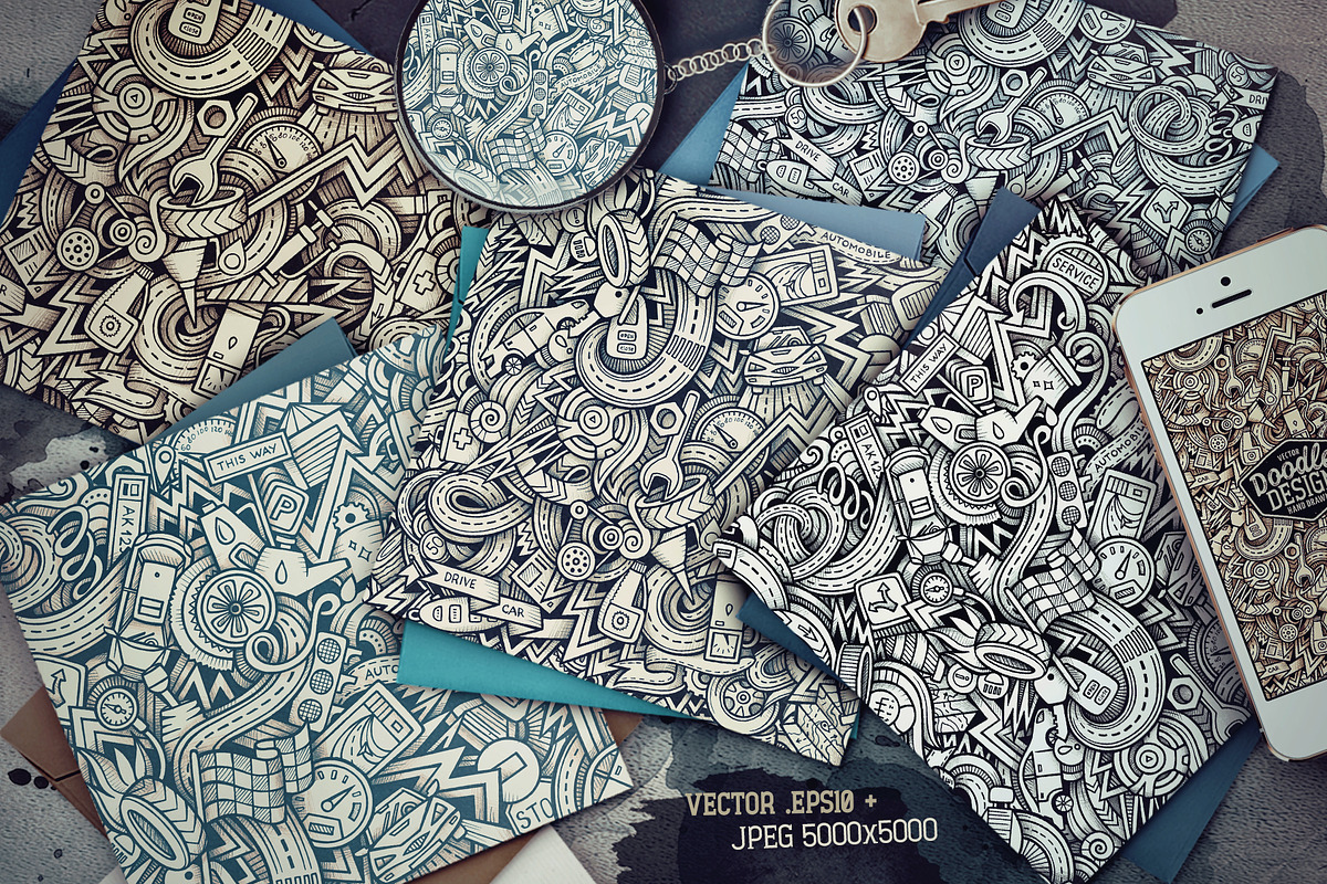 Automotive Graphics Patterns, a Pattern Graphic by BALABOLKA (Photo 2 of 6)