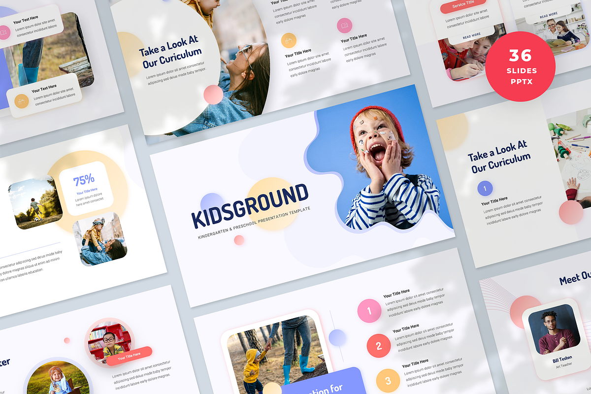 Kindergarten PowerPoint Template, a Presentation Template by Graphue (Photo 1 of 5)