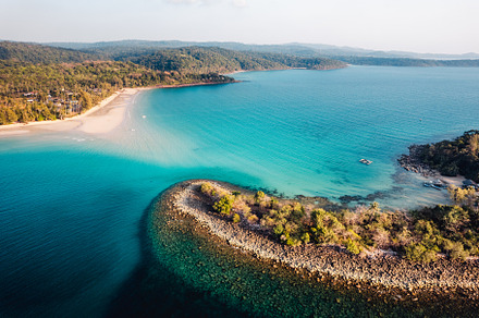 Island and blue water in tropical summer, a Nature Photo by Art Rachen