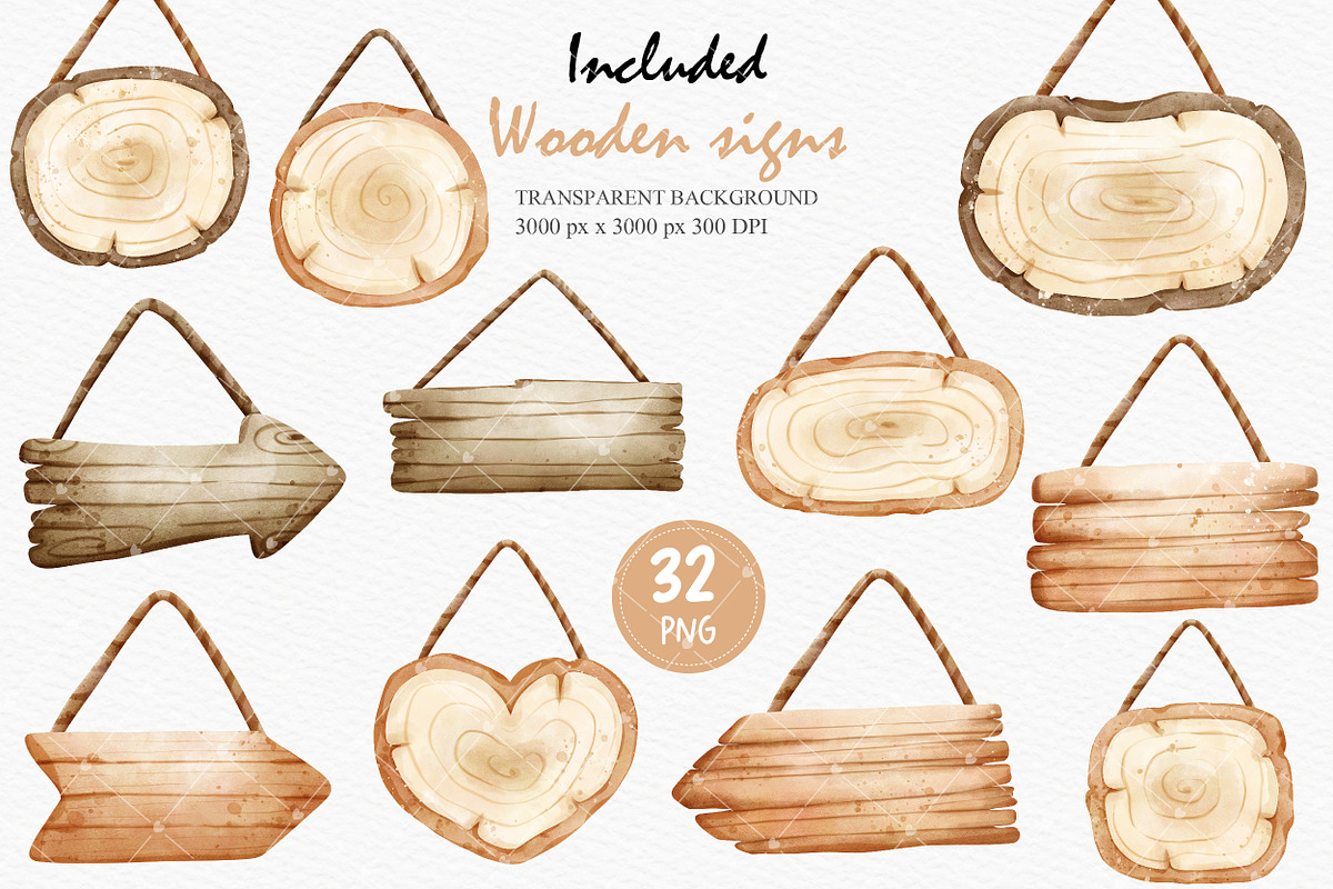 Wooden Signs Clipart, an Illustration by Chonnieartwork (Photo 5 of 5)