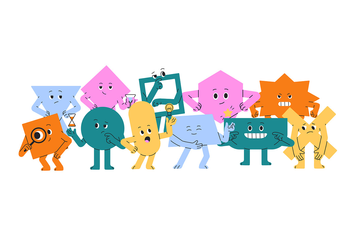 Geometric shapes set + backgrounds, an Object Illustration by PaperTrident (Photo 2 of 6)