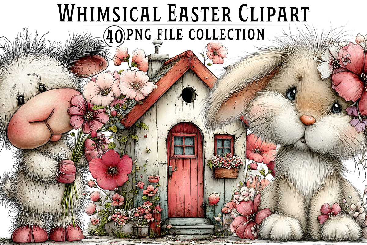Whimsical Easter Clipart Bundle, an Illustration by Dream Creation (Photo 1 of 6)