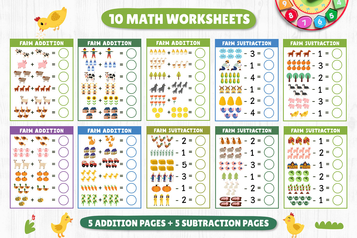Farm Activity Pages for Kids, an Education Illustration by Gulnara Sabirova (Photo 8 of 19)