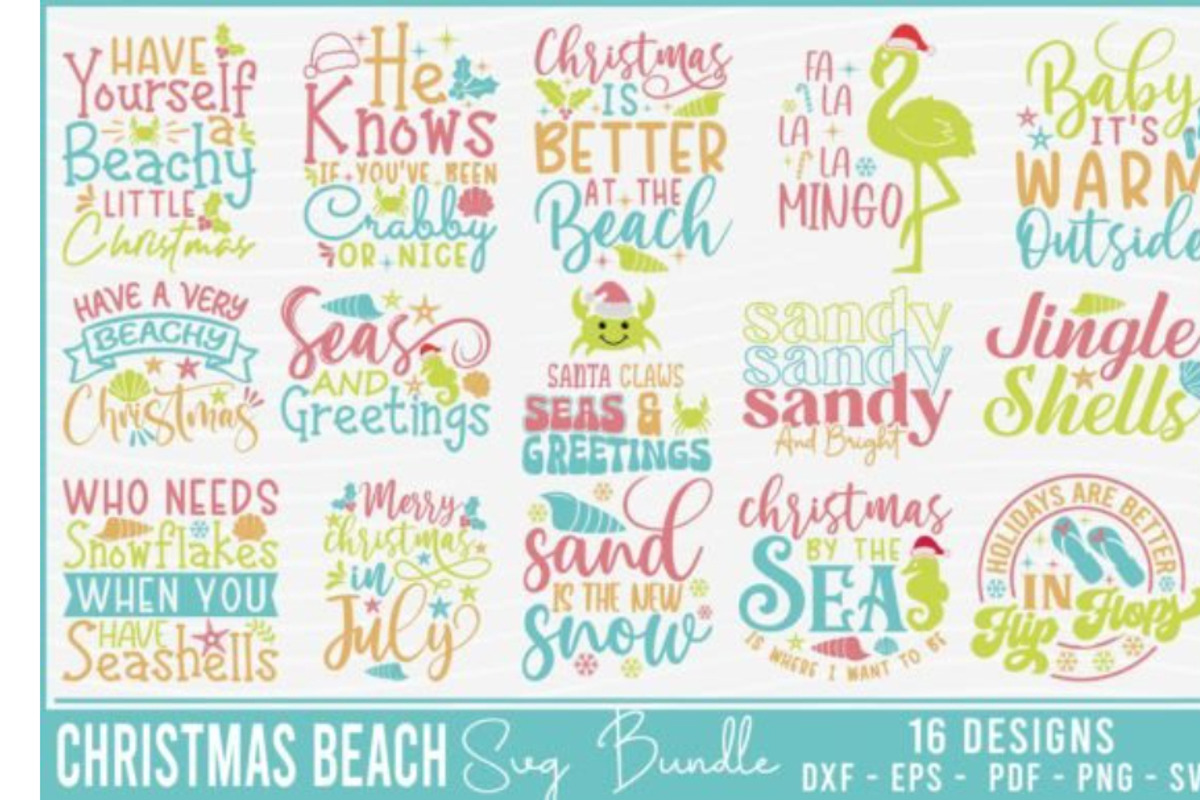 Christmas Beach SVG Bundle, an Object Graphic by BeeCraftR (Photo 2 of 13)