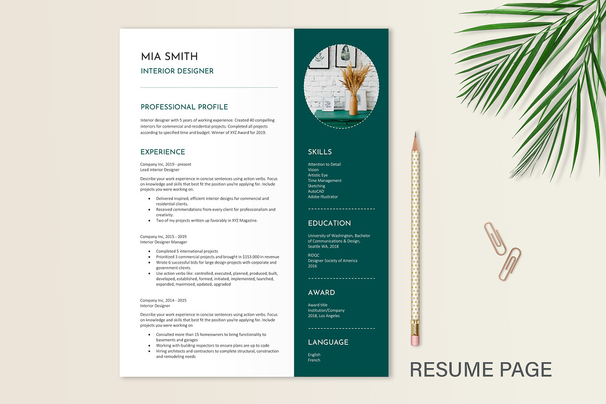 Interior Designer Resume Portfolio, a Resume Template by Stanin Studio (Photo 5 of 10)