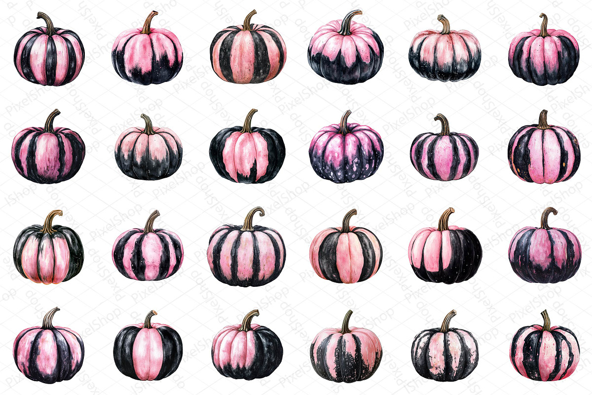 Creepy Black and Pink Fall Pumpkin, an Illustration by DreamPrint404 (Photo 3 of 6)
