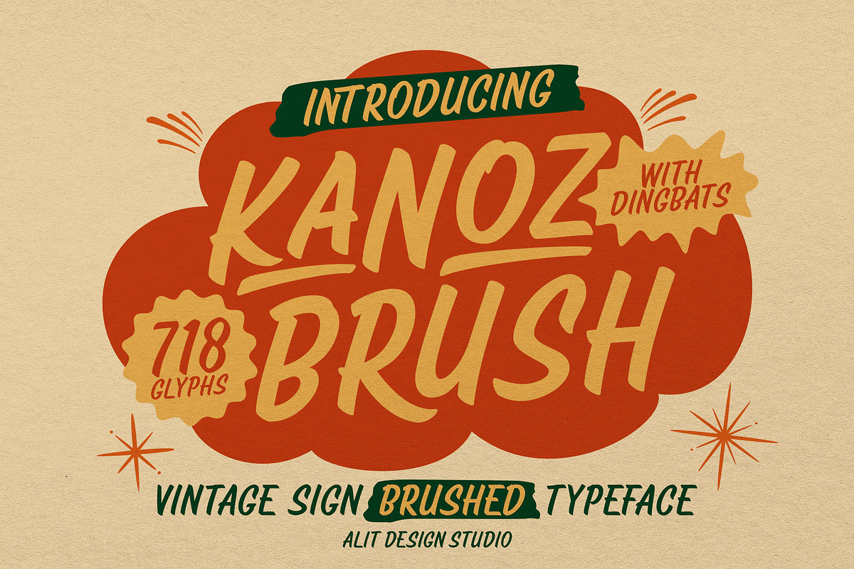 Kanoz Brush Font, a Handwritten Font by alit design (Photo 1 of 17)