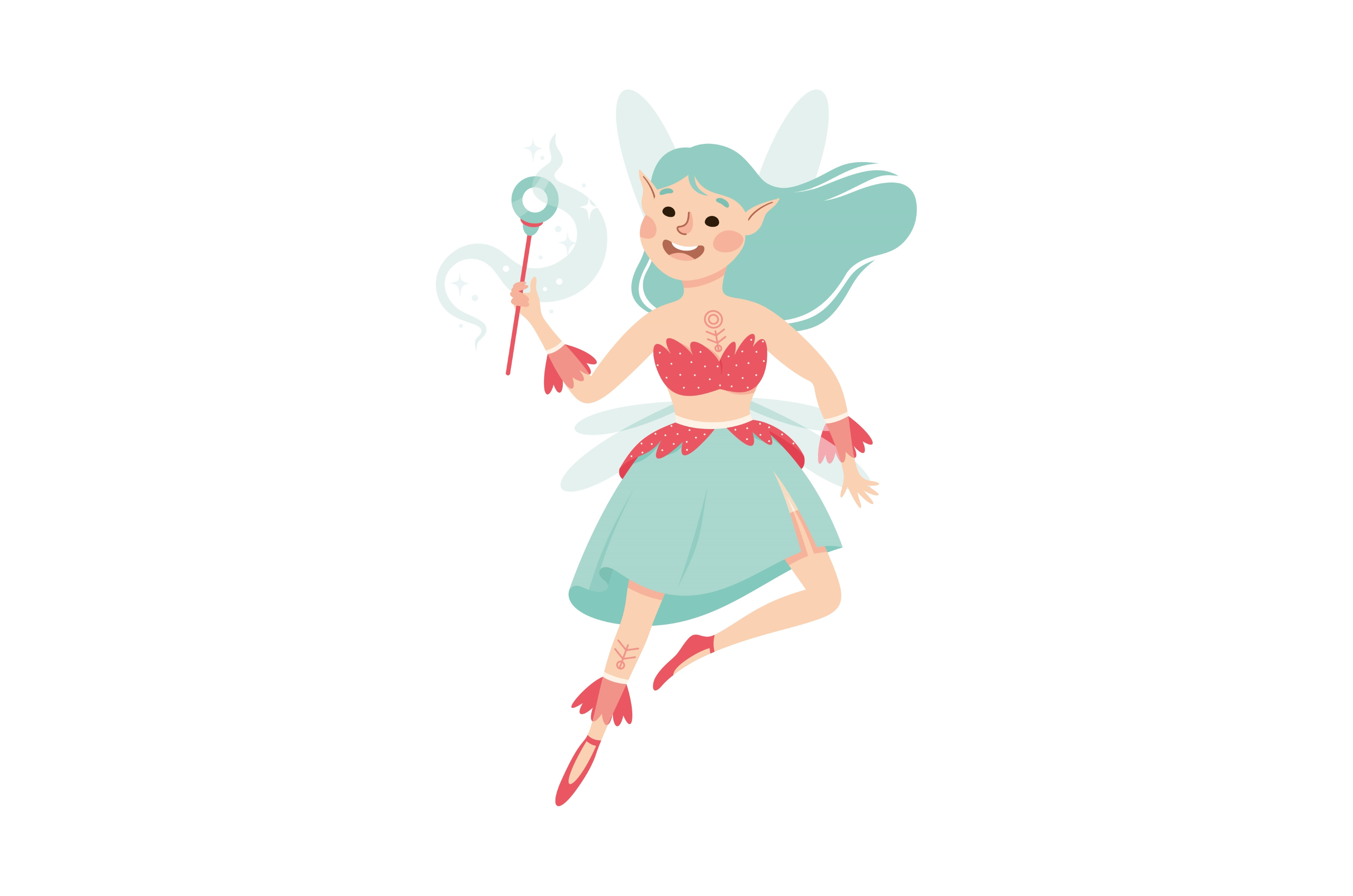 Cute Girl Fairy Flying With Wings by Topvectors  Creative Market