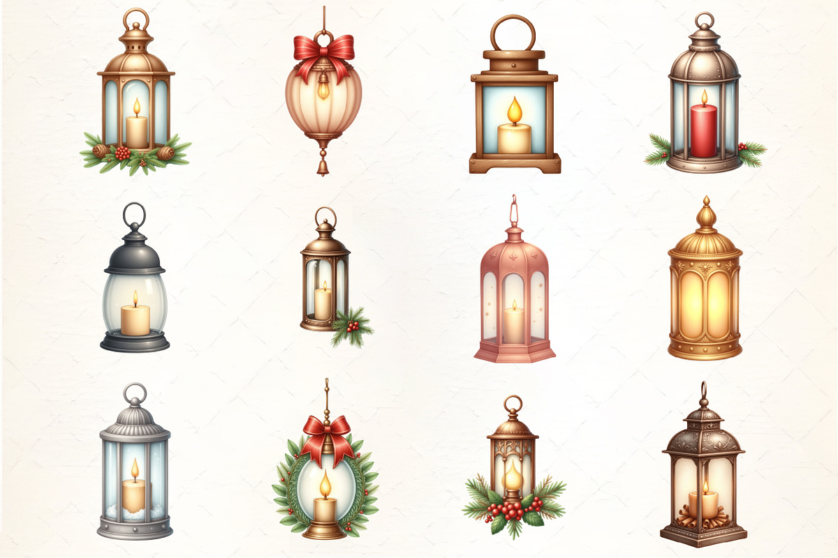 Christmas Candle Lantern Clipart, an Illustration by CrexoraLab (Photo 3 of 5)
