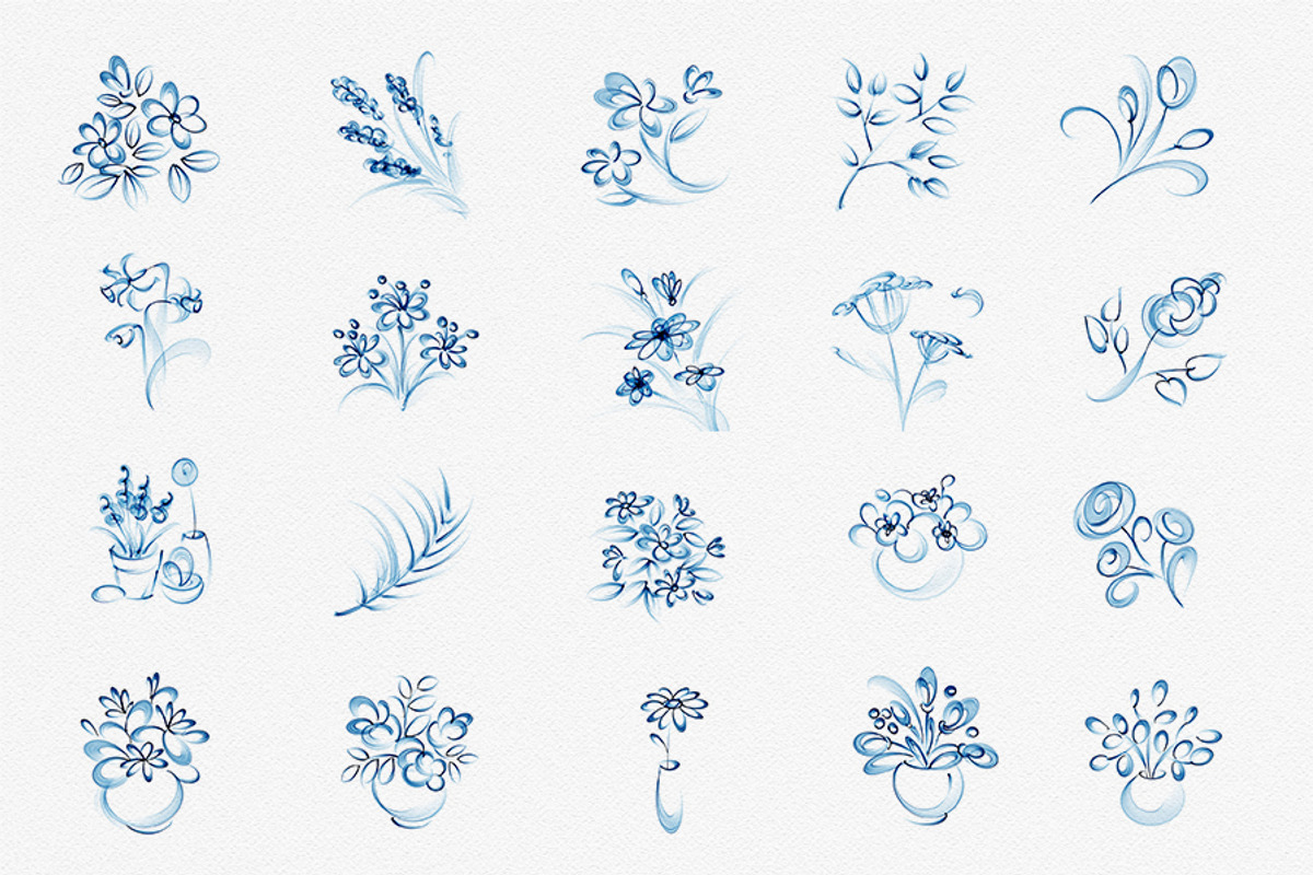 Blue Floral bundle, an Illustration by Ira Cvetnaya (Photo 5 of 7)