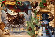 SteamPunk Christmas bundle 300 DPI, a Seasonal Illustration by Floraphoria (Thumbnail 1 of 15)