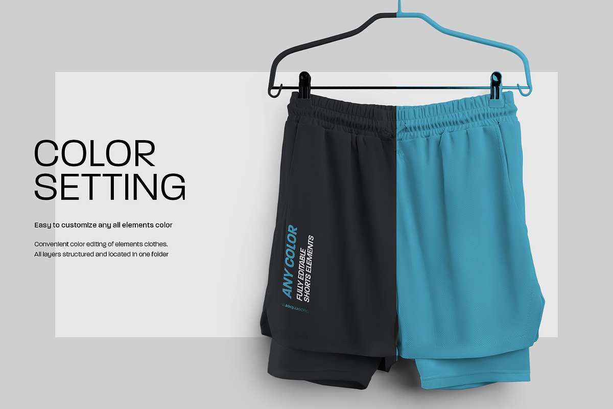 Mockups Shorts with Compression Line, a Shirt Mockup by Grow Design Craft Studio (Photo 2 of 9)