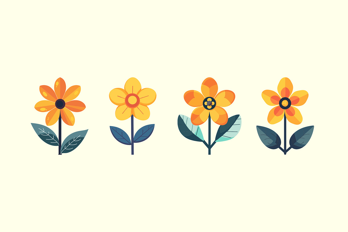 Flat Floral Garden Vector, a Decorative Illustration by Alternate Studio (Photo 4 of 4)