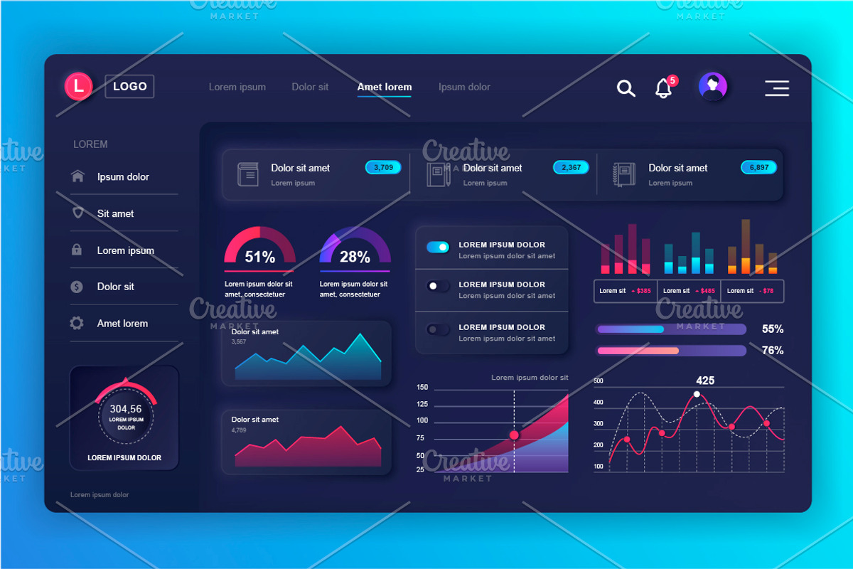 Neumorphic UI Dashboard Admin Panel, a Templates & Theme by alexdndz (Photo 10 of 21)