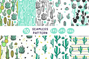 10 Cactus Patterns, a Pattern Graphic by Apolinarias Art (Thumbnail 5 of 9)