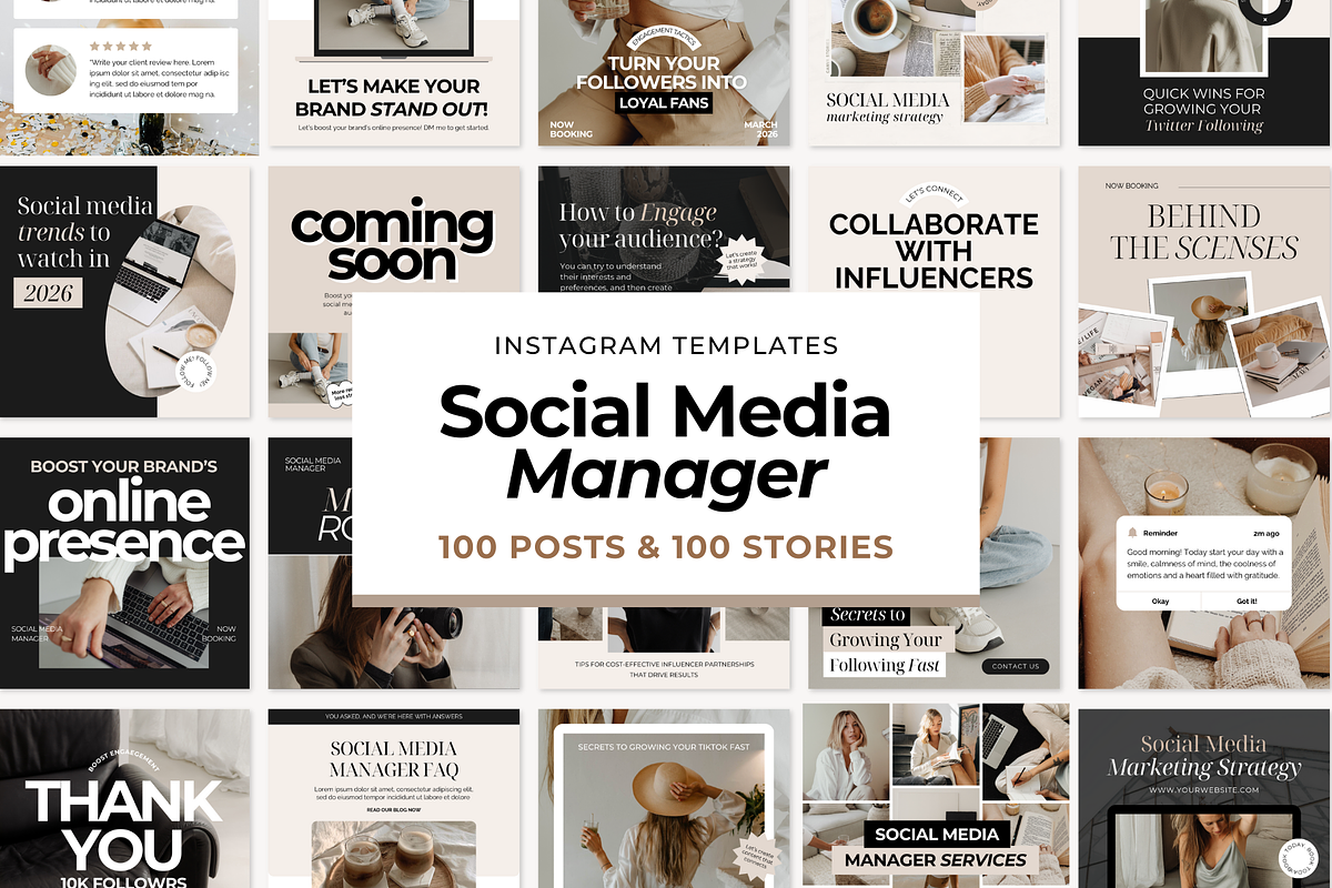 Social Media Manager Instagram Post, a Social Media Template by ShopRShop (Photo 1 of 10)